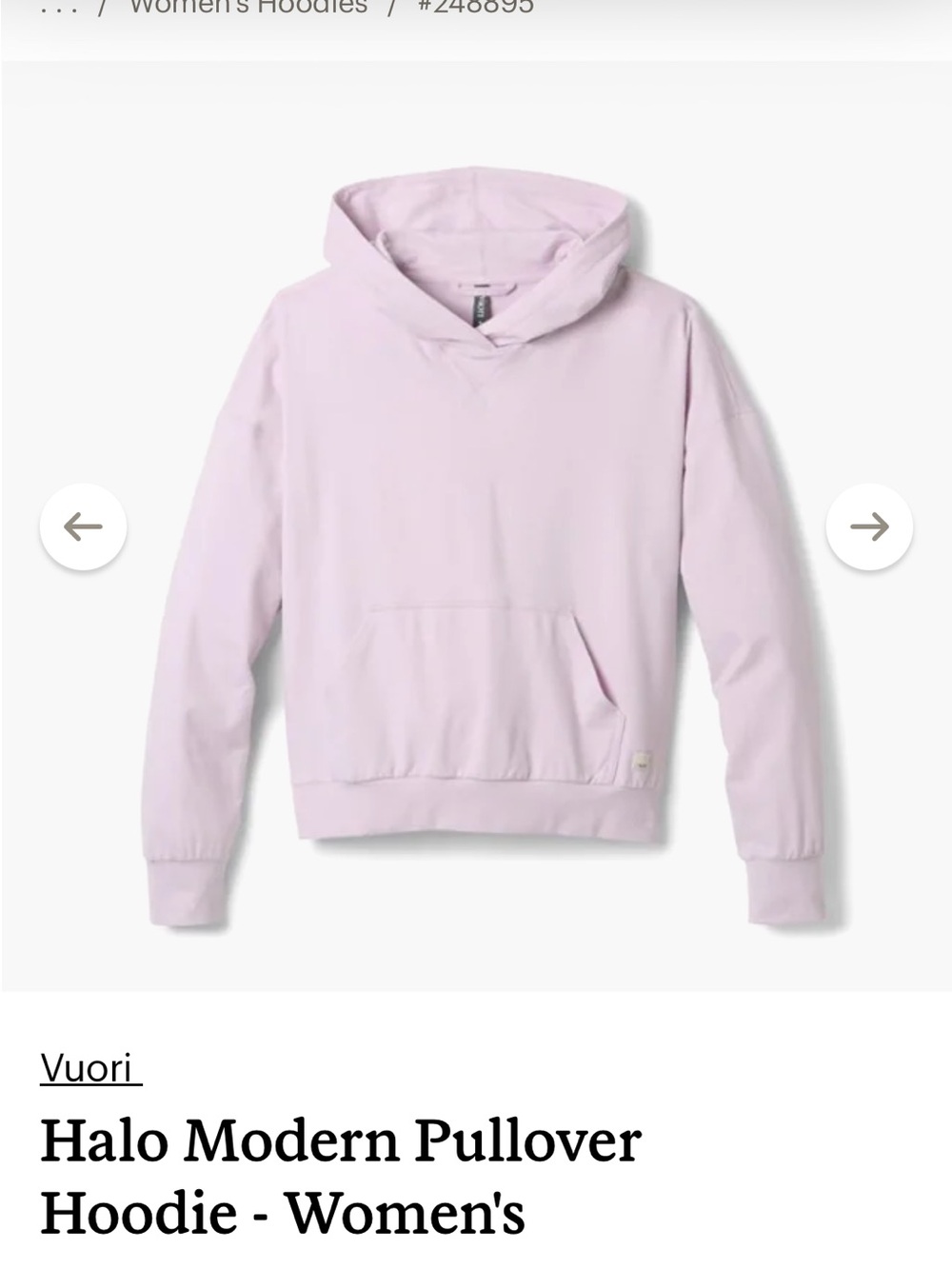 Vuori Halo Modern Pullover Hoodie - Lilac Breeze Heather